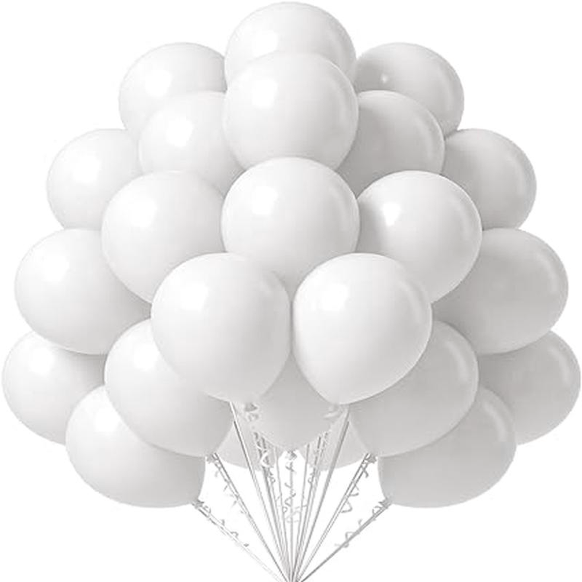 128221Latex White Helium Balloon N247W-H