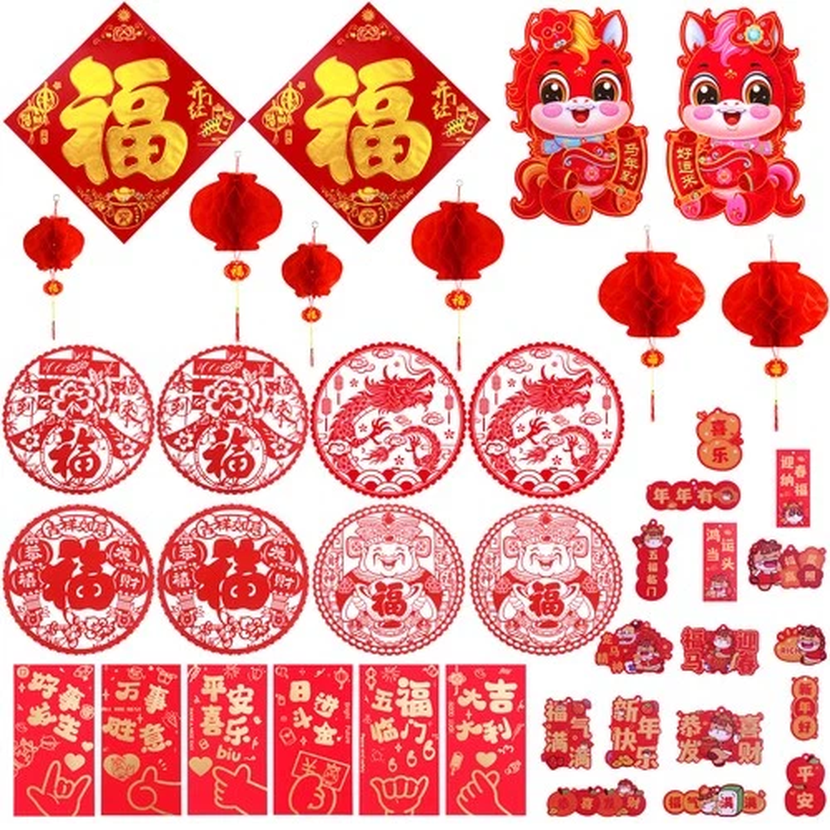 2026 Chinese New Year Decorations 40Pcs Ornament For Spring Festival Party Decor
