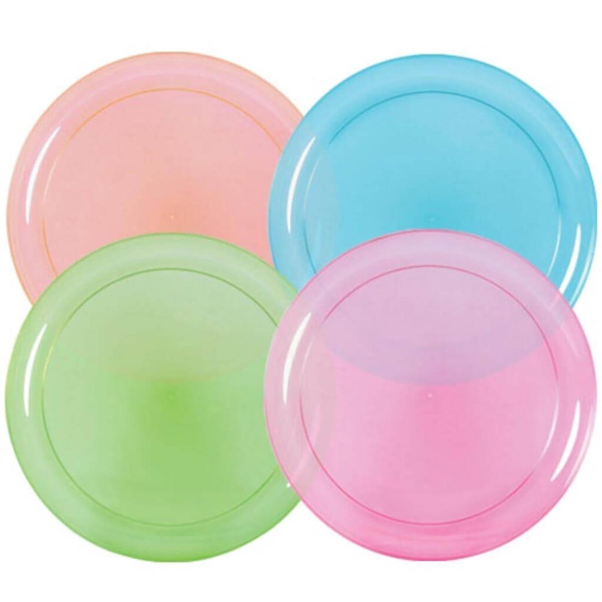 Assorted Neon Mix Plate 9in 8ct