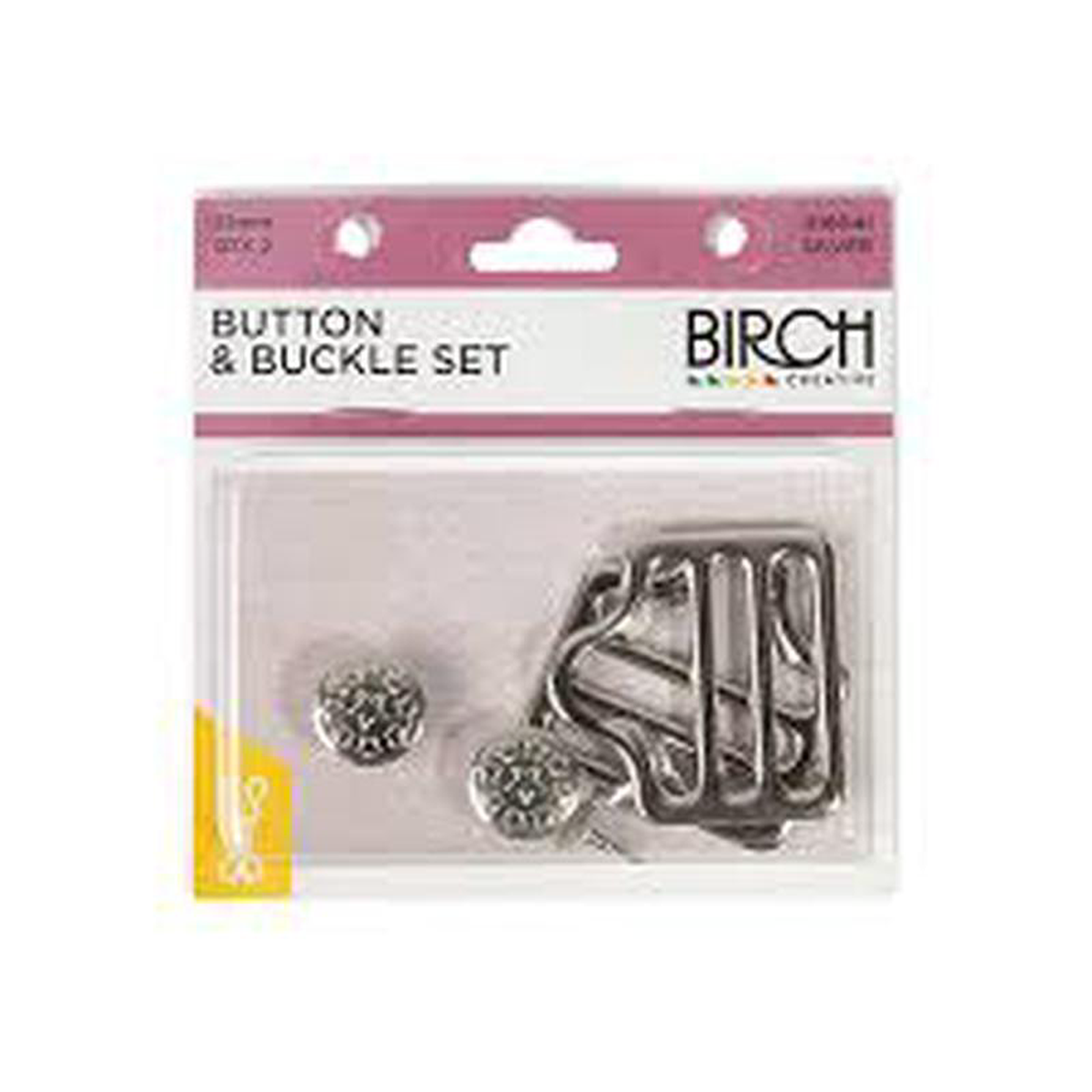BUTTON 038 BUCKLE SET SILVER