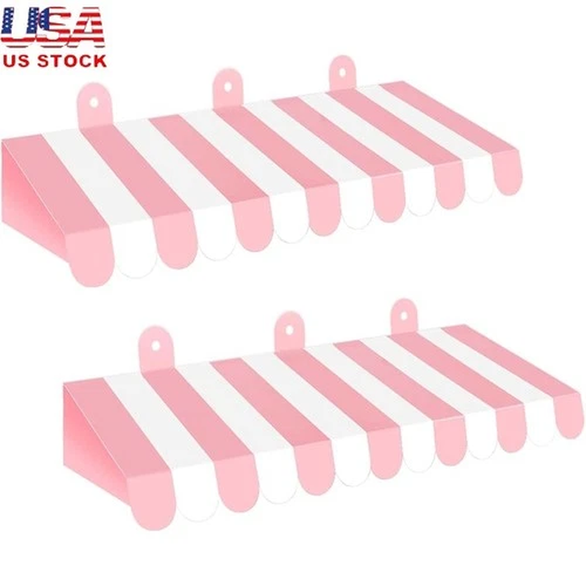 Circus Striped Awning Decorations 2pcs Carnival Party Kids Fun Easy Install New