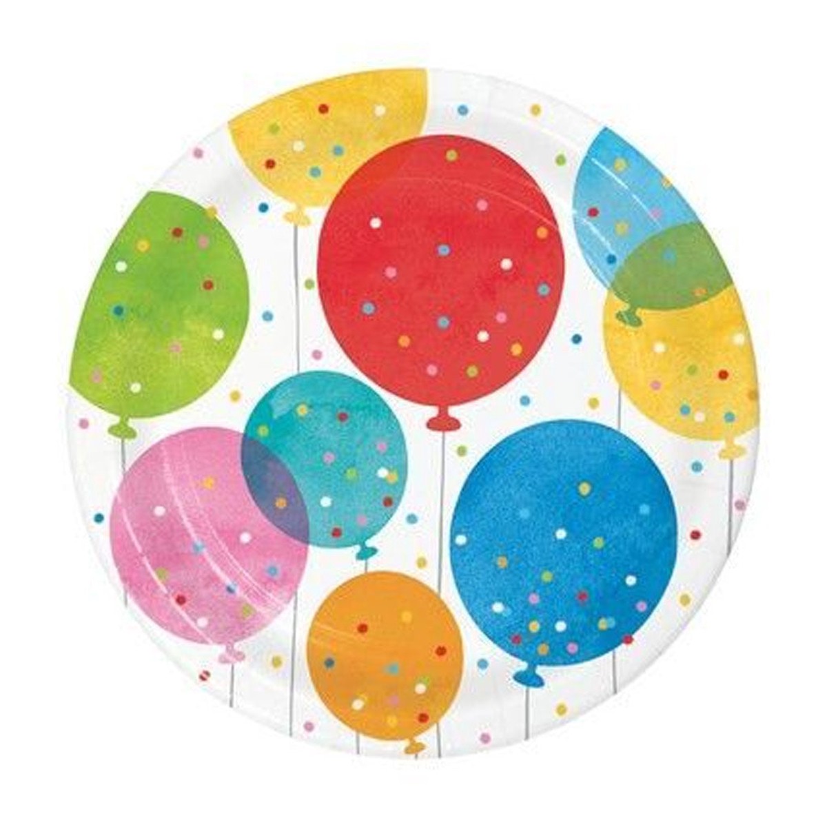Confetti Balloons Luncheon Plate 7in 8ct
