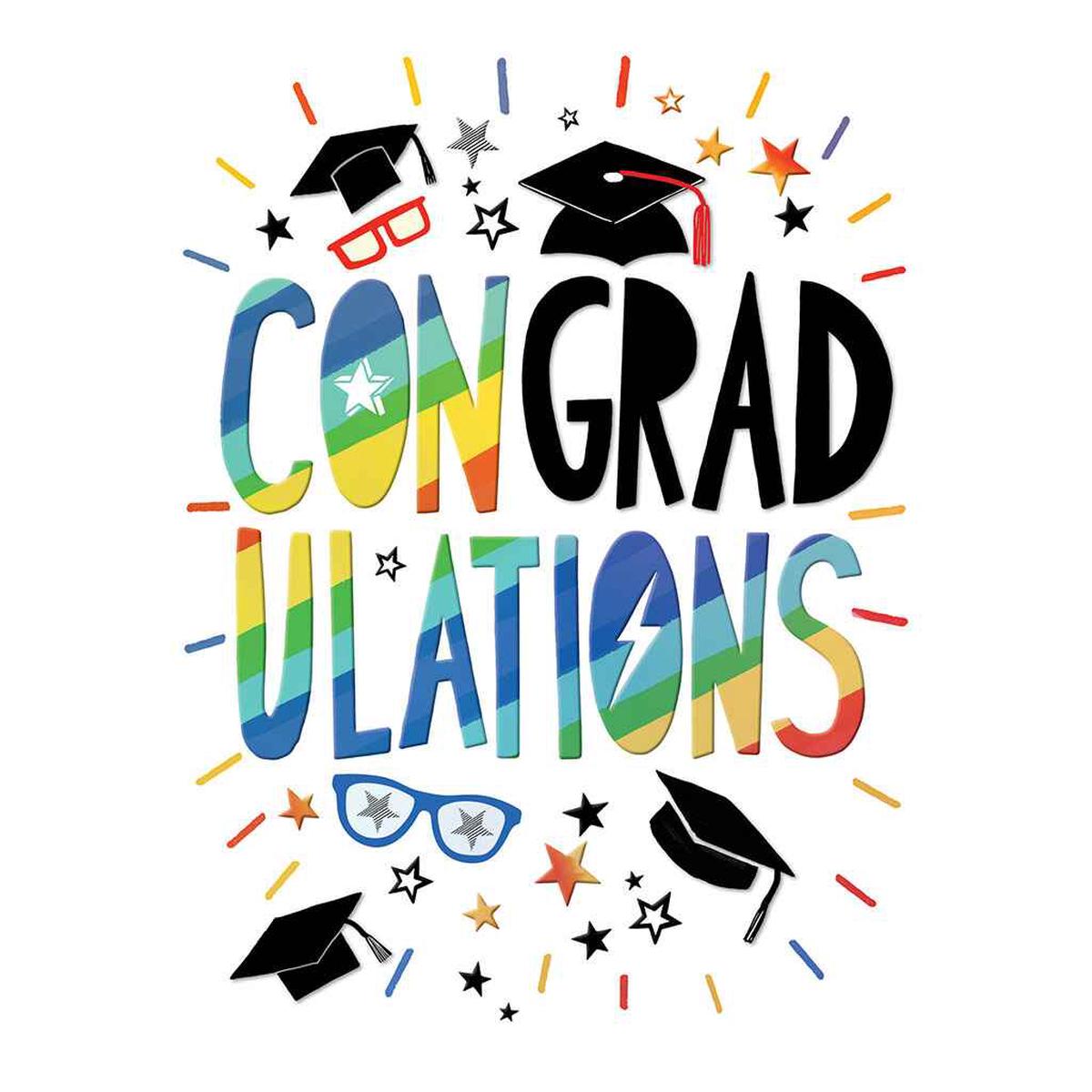 Congrats Rainbow Grad Greeting Card