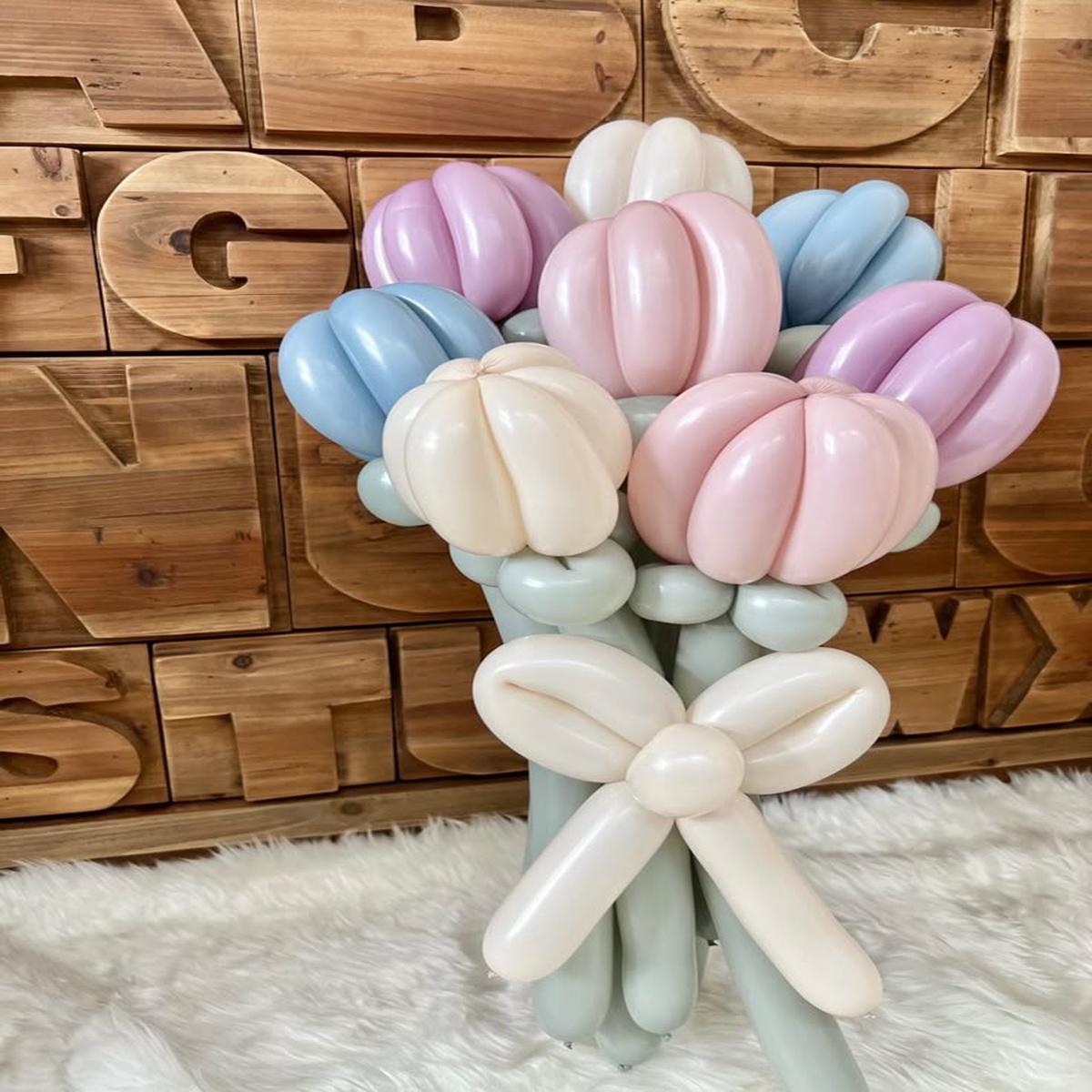 Customize Balloon Bouquet Flowers Colors Purple, Beige, Pink and Blue – Perfect for any special occ