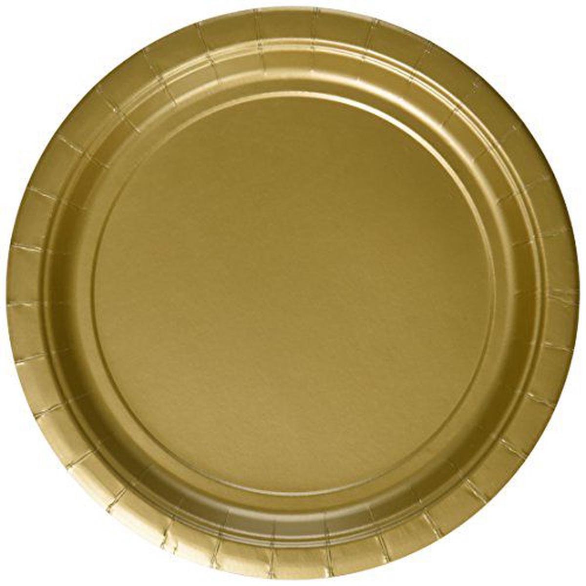 Gold Dinner Paper Plates 10″ | 20ct
