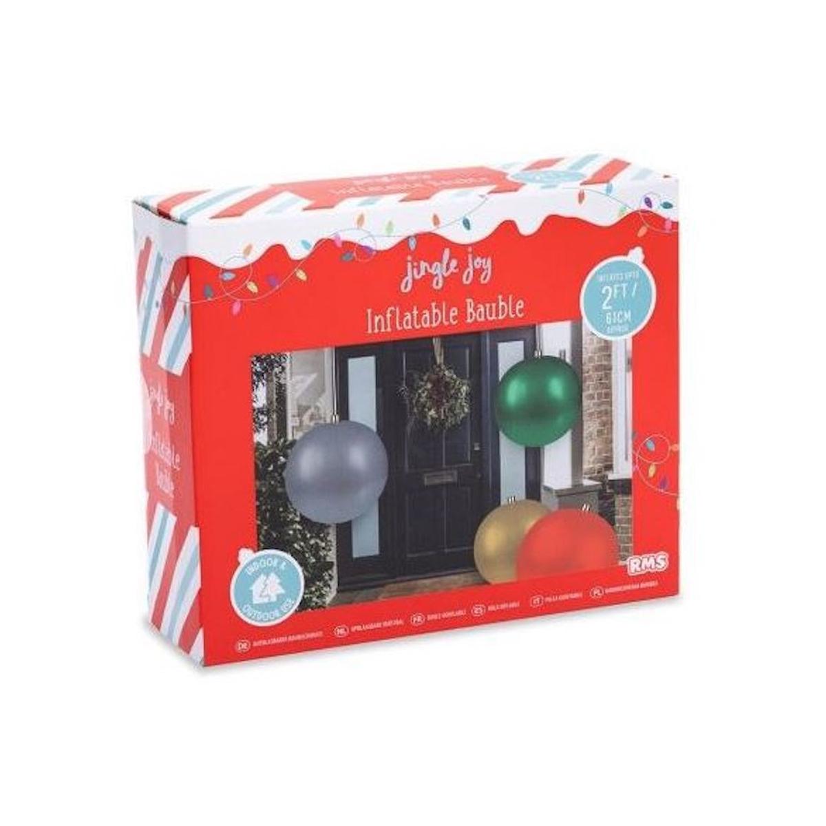 Jingle Joy Red Inflatable Christmas Bauble Decoration