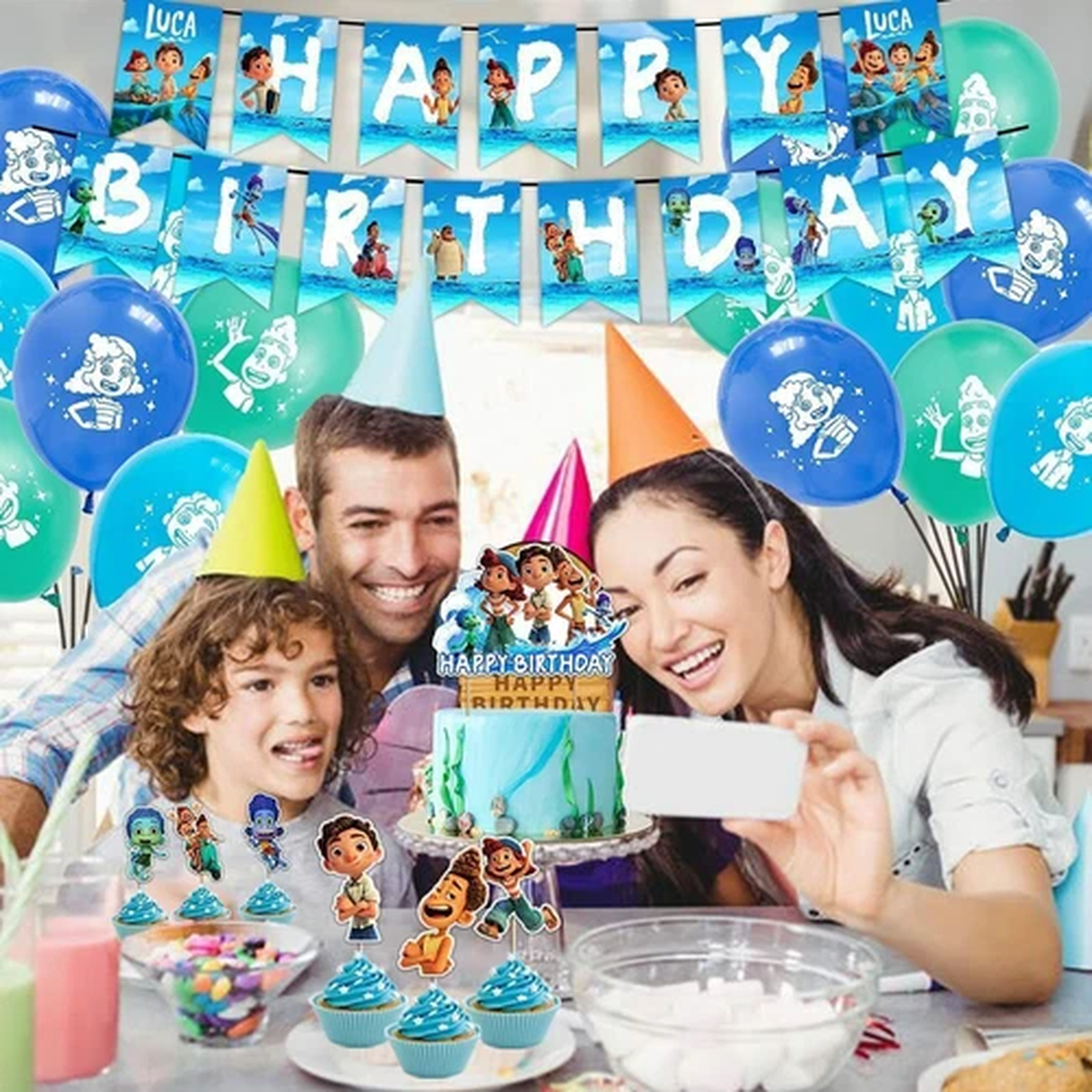 Luca Birthday Party Supplies Anime Birthday Decorations Set