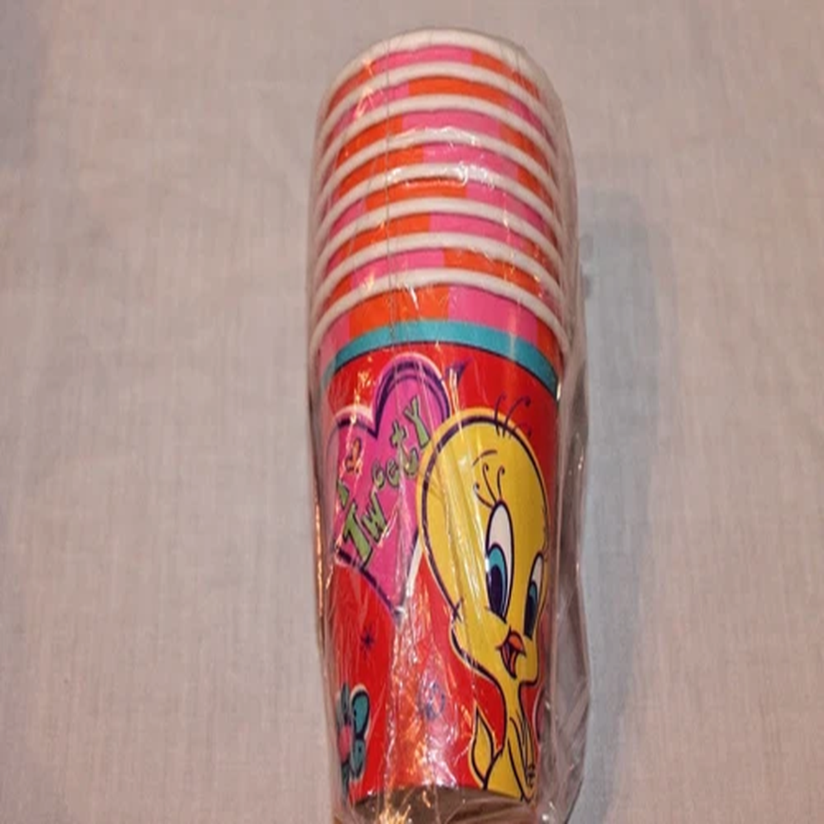NEW LOONEY TUNES TWEETY RED 8 PAPER CUPS PARTY SUPPLIES