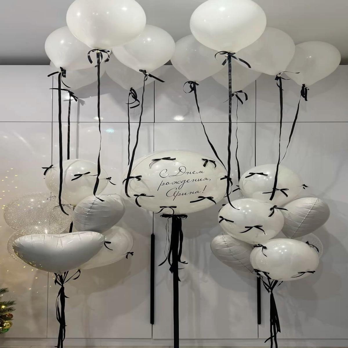 Personalised Helium Balloon Clear with White Latex, Ceiling Heliums, Heart-Shaped Heliums, Customiz