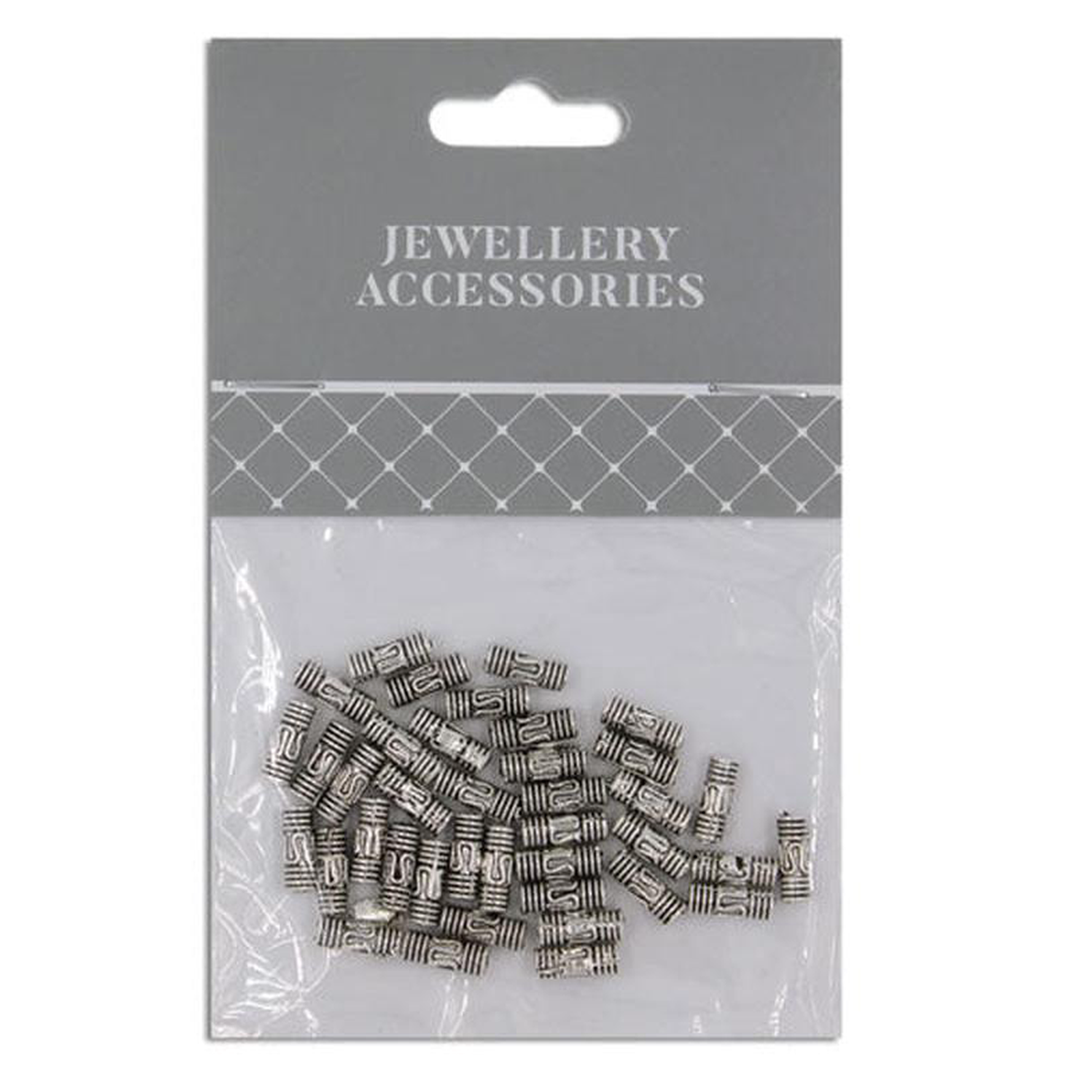SPACER 7MM TUBE 40PC SILVER