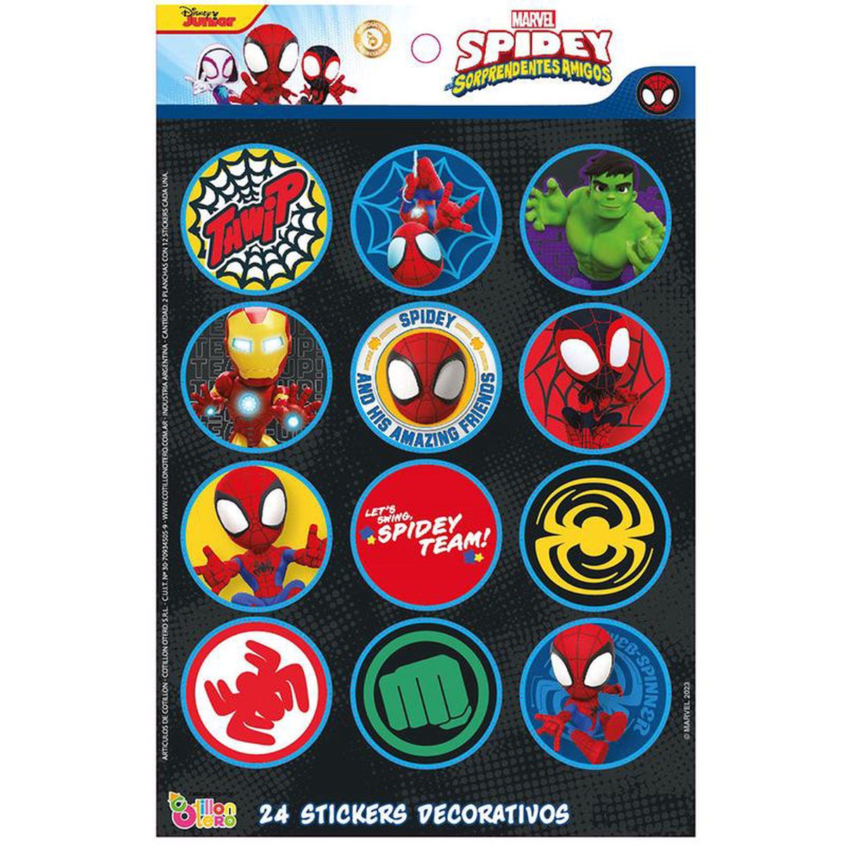 Stickers Spidey y sus Amigos (plancha 221512)