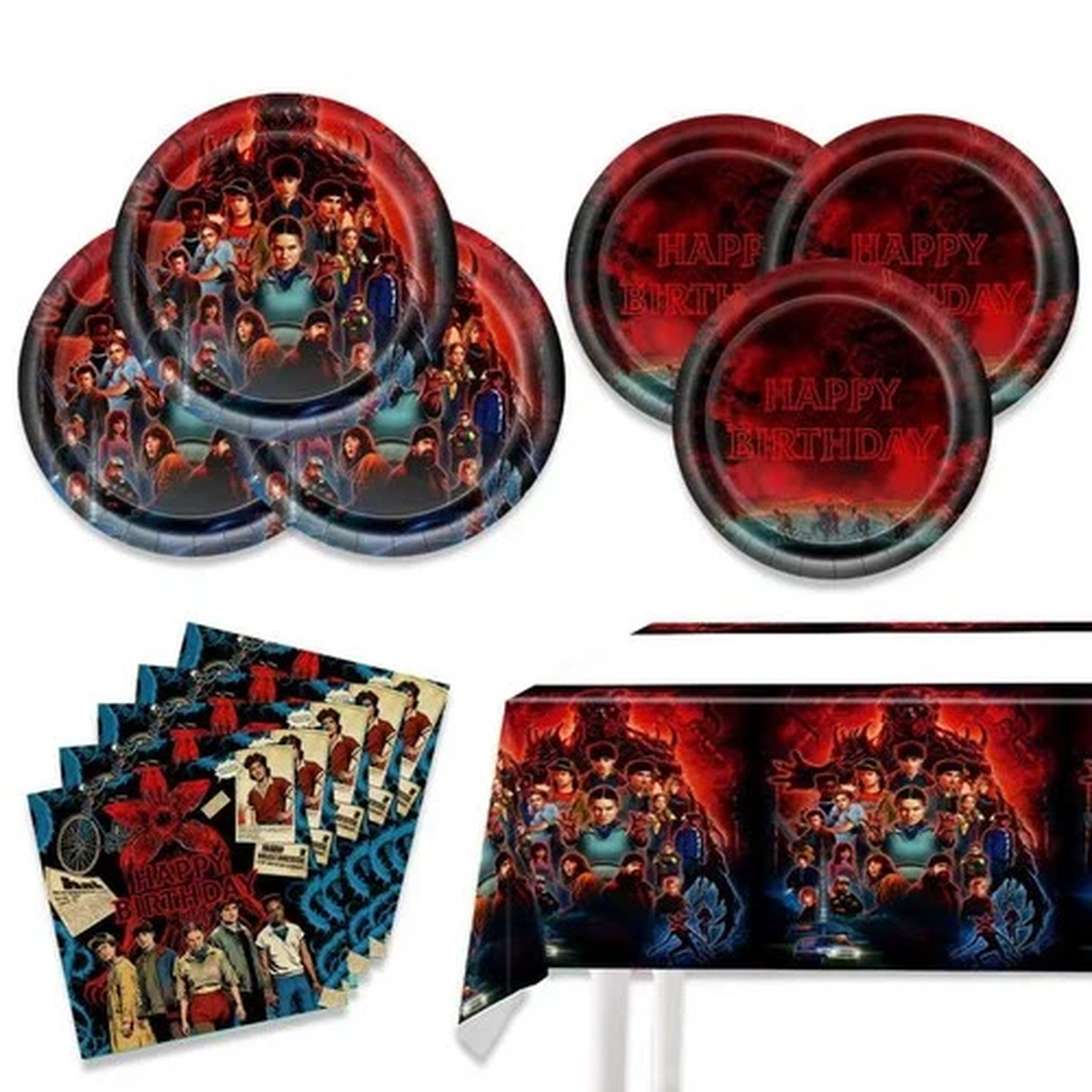 Stranger Things Party Supplies, 20 Plates, 20 Napkins and 1 Tablecover for Stran