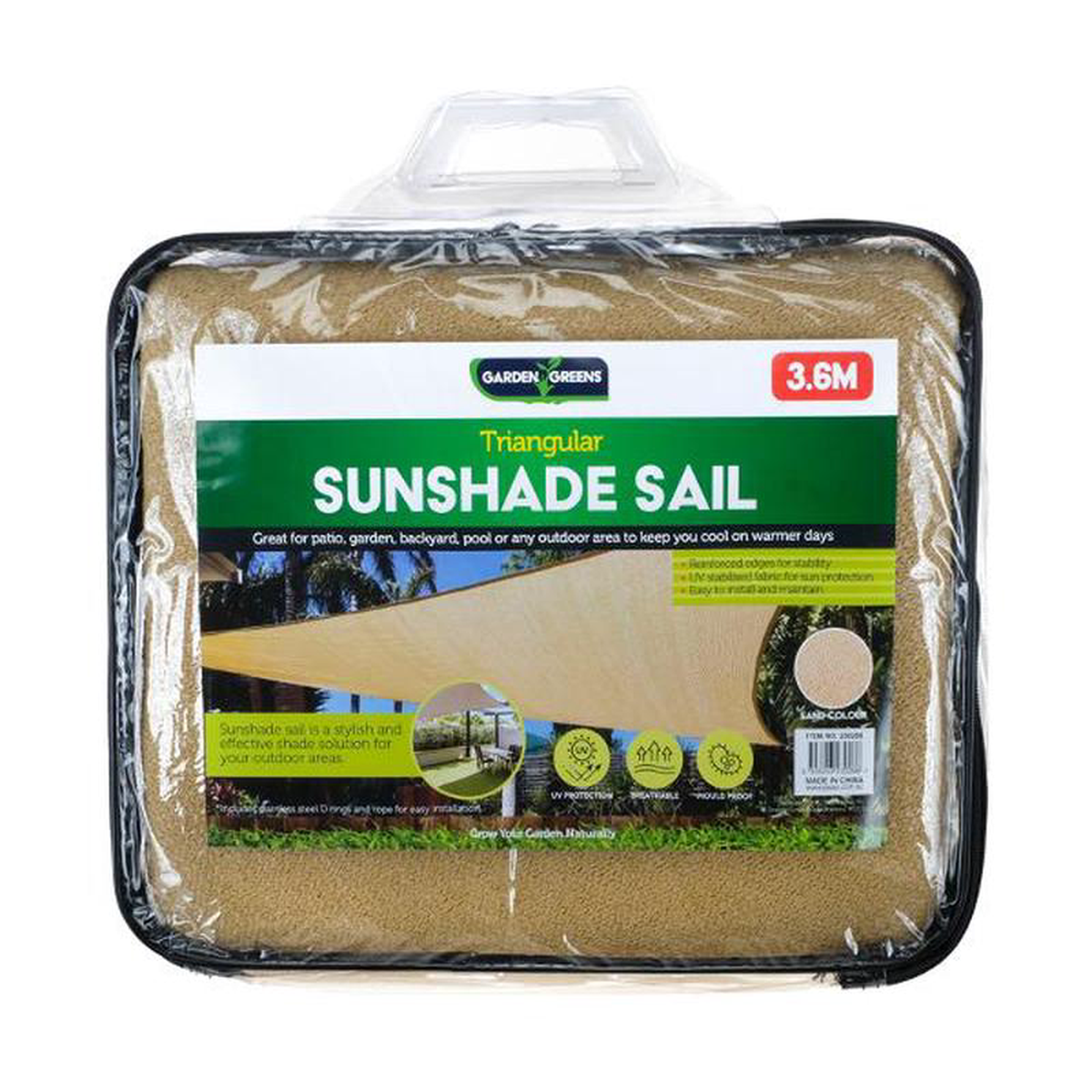 SUNSHADE SAIL TRIANGLE 36 6 6M