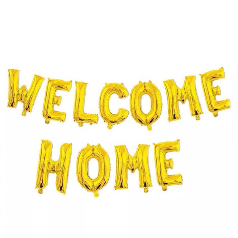 16″ Balloon Banner – Gold Welcome Home
