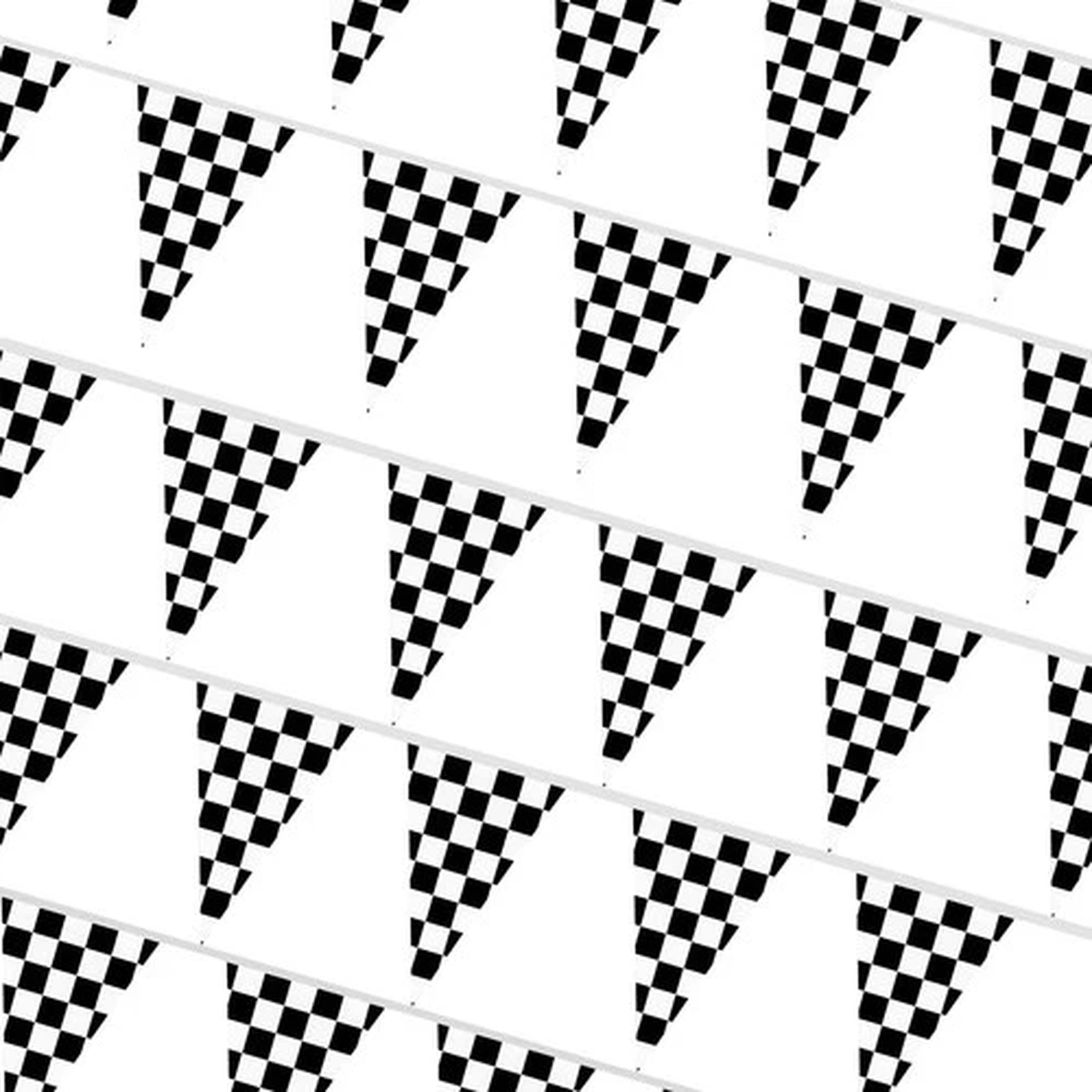 98 Feet Black and White Checkered Flag Banner – Pennant