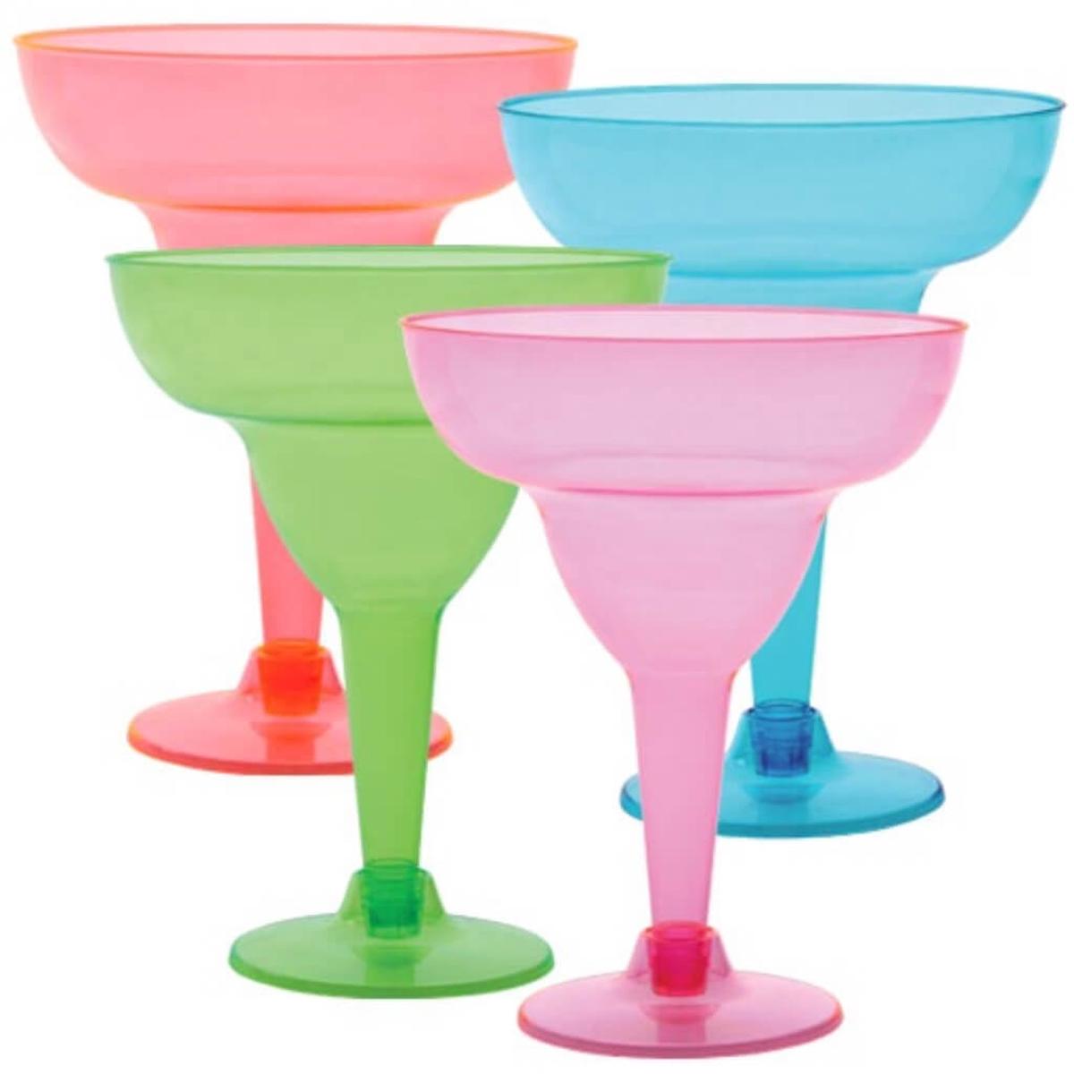 Assorted Neon Margarita Glass 1oz 24ct