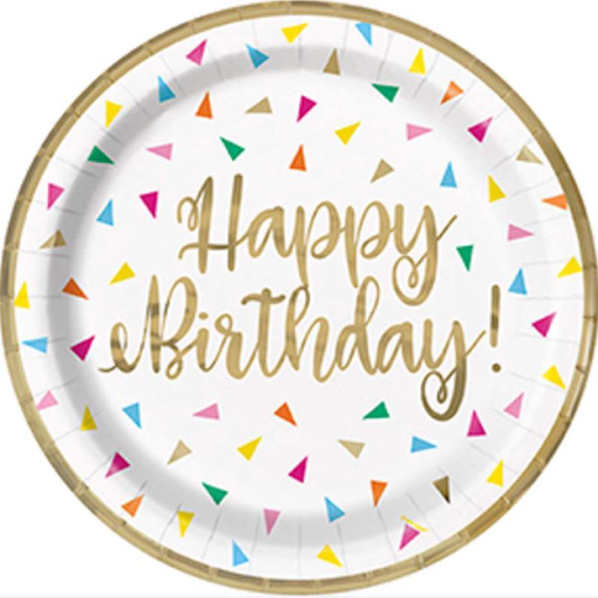 BRIGHT TRIANGLE BIRTHDAY FOIL PLATE 78243