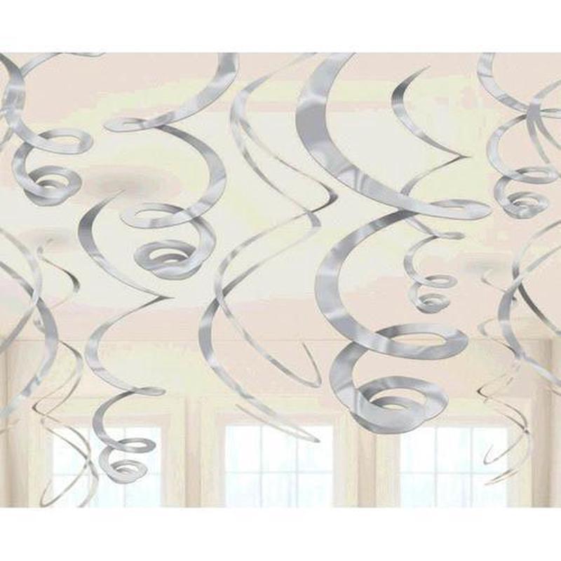 Silver Swirl Decorations | 12 ct