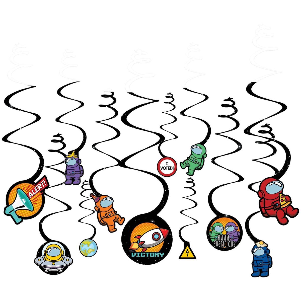Spies in Space Swirl Decorations 12pc – Amscan
