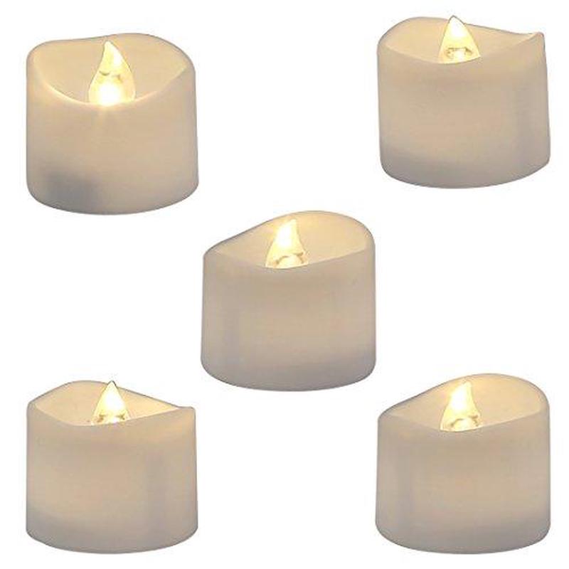 12 pcs Realistic and Bright Flickering Battery Operated Flameless LED Tea Lights