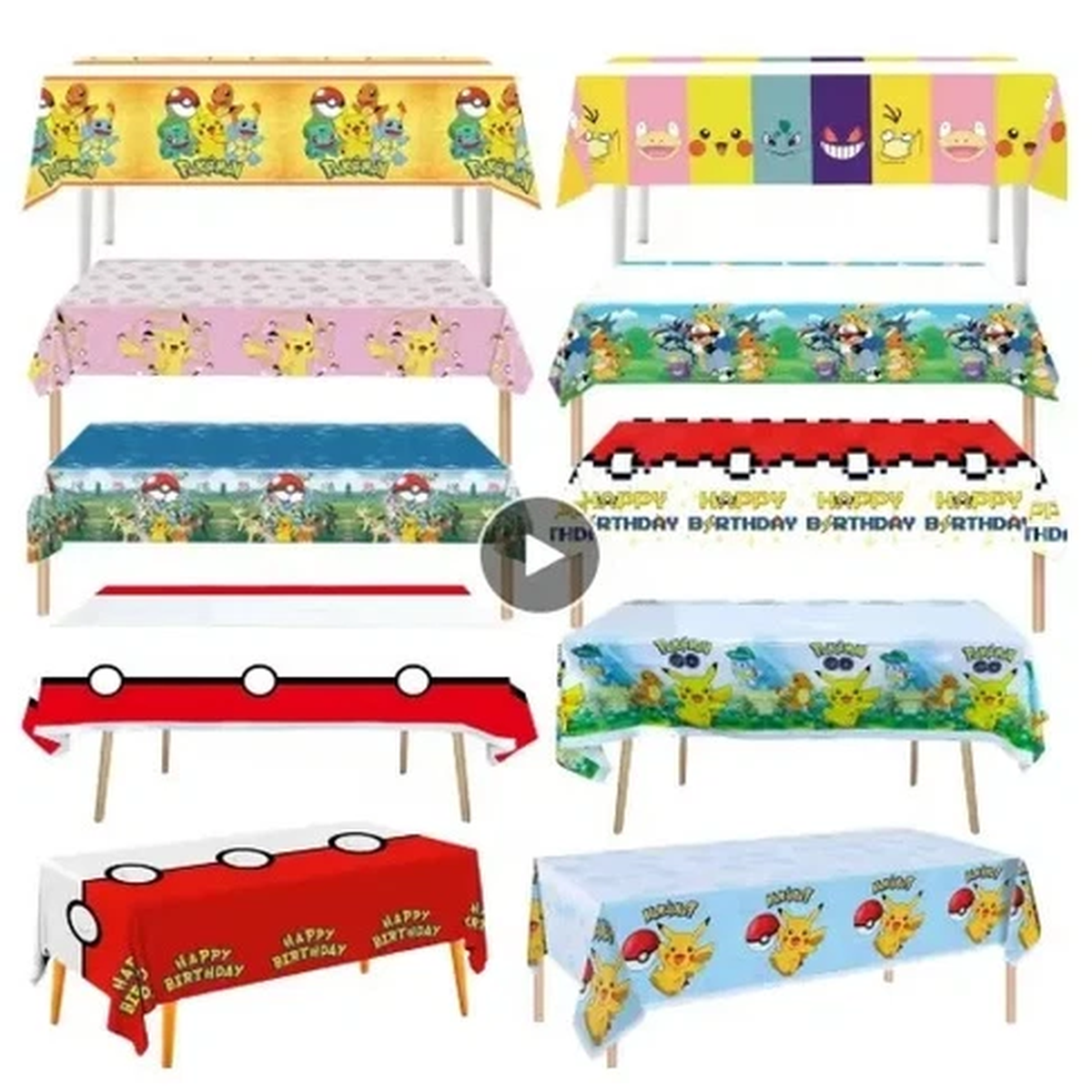 5Pcs Pokemon Tablecloth Birthday Party Decoration Pikachu Disposable