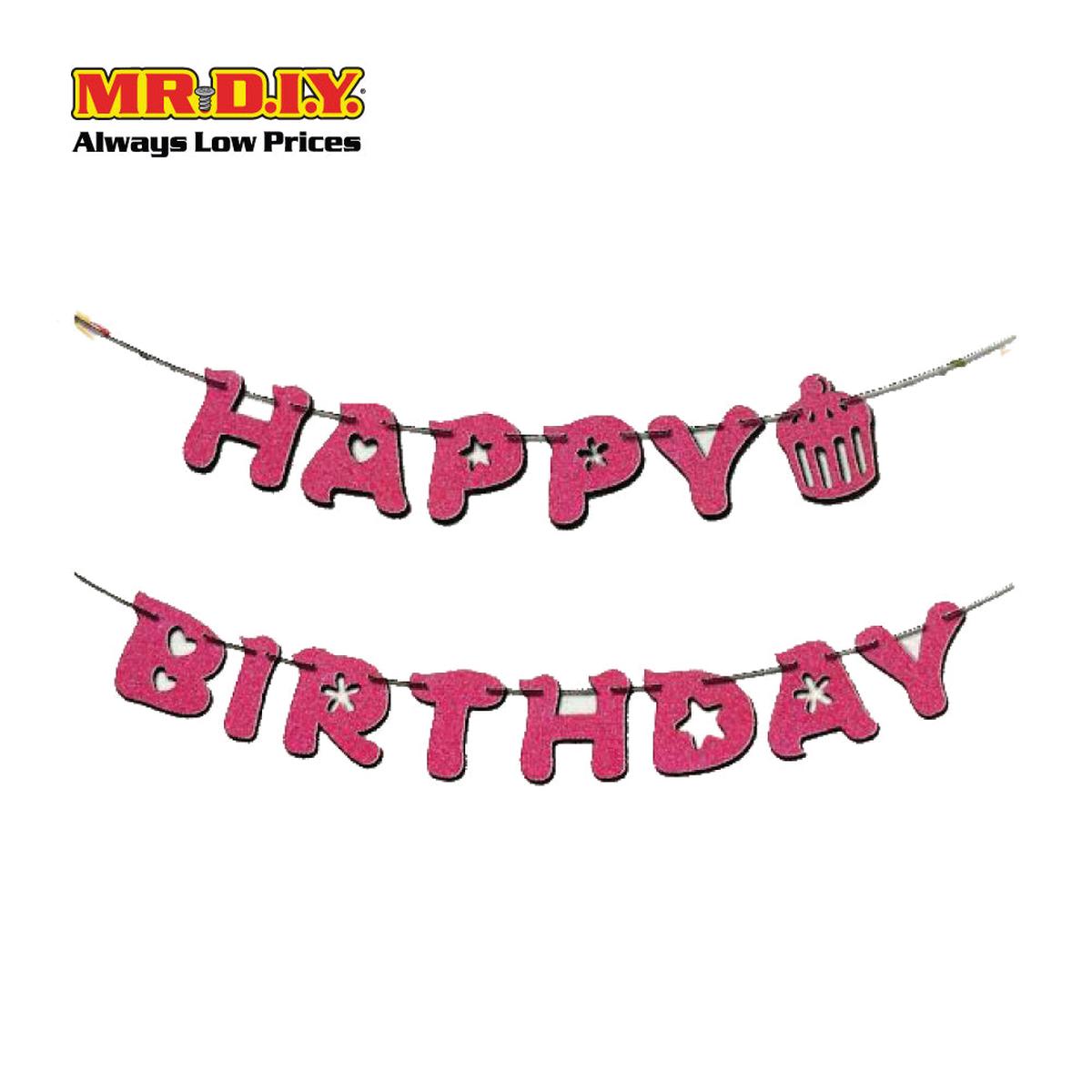 Birthday Party Hanging Flag (3M) Silver