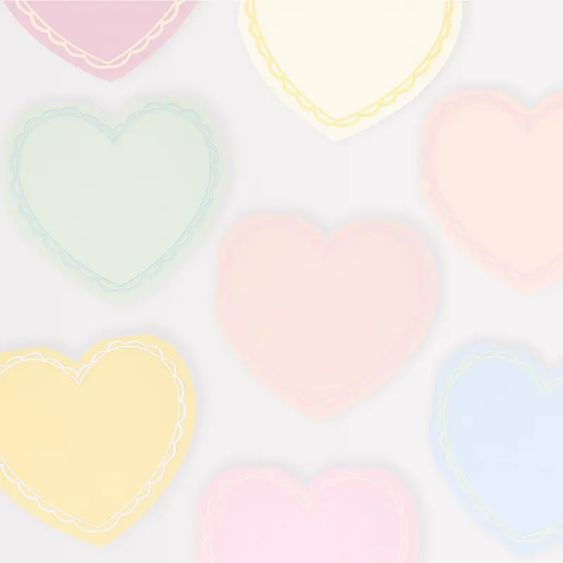 Pastel Heart Large Napkins (x16)
