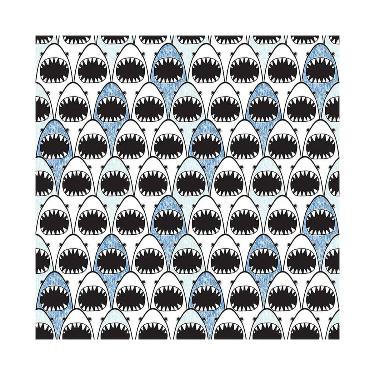 Shark Line Up Gift Wrap, 5ft