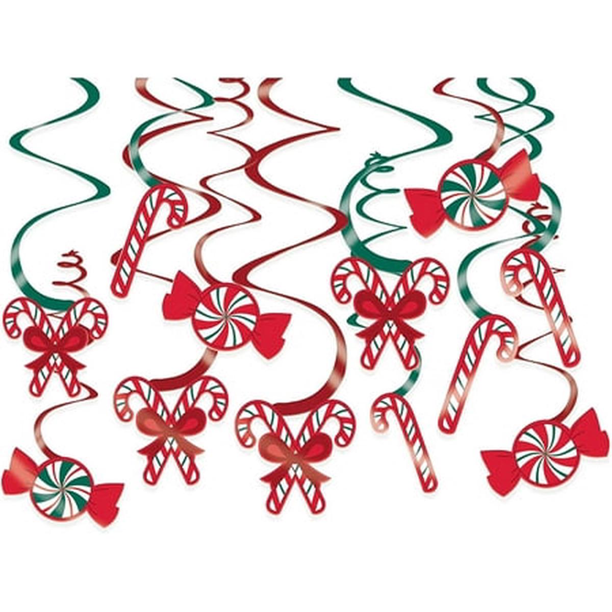 Swirl Decorations – Candy cane (12ct) – Amscan