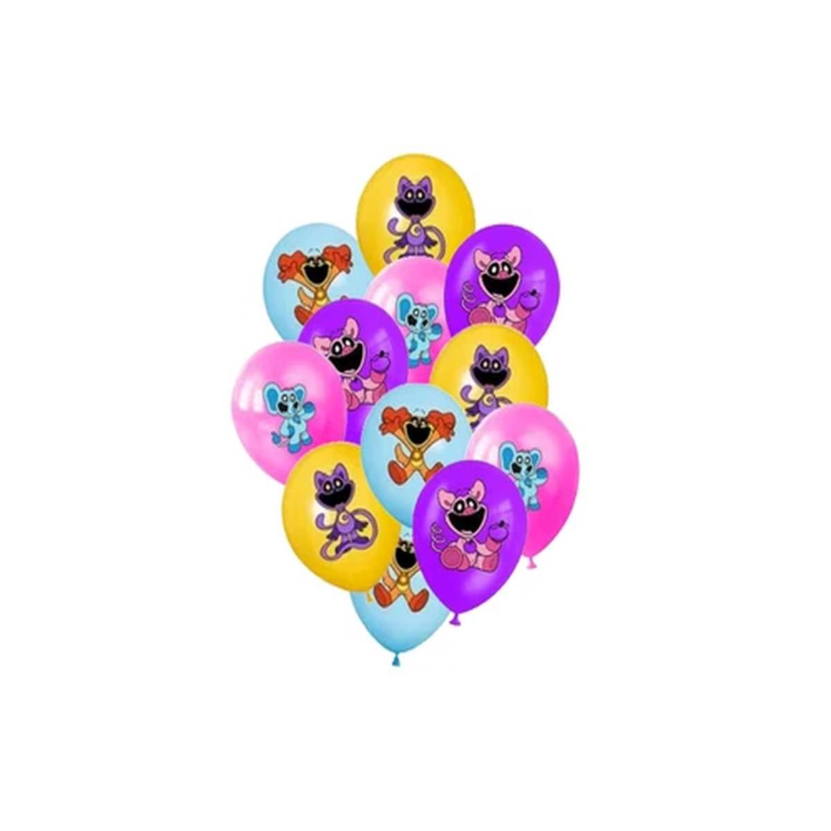 12 Pcs Purple Cat and Friends Themed Balloons BQ155