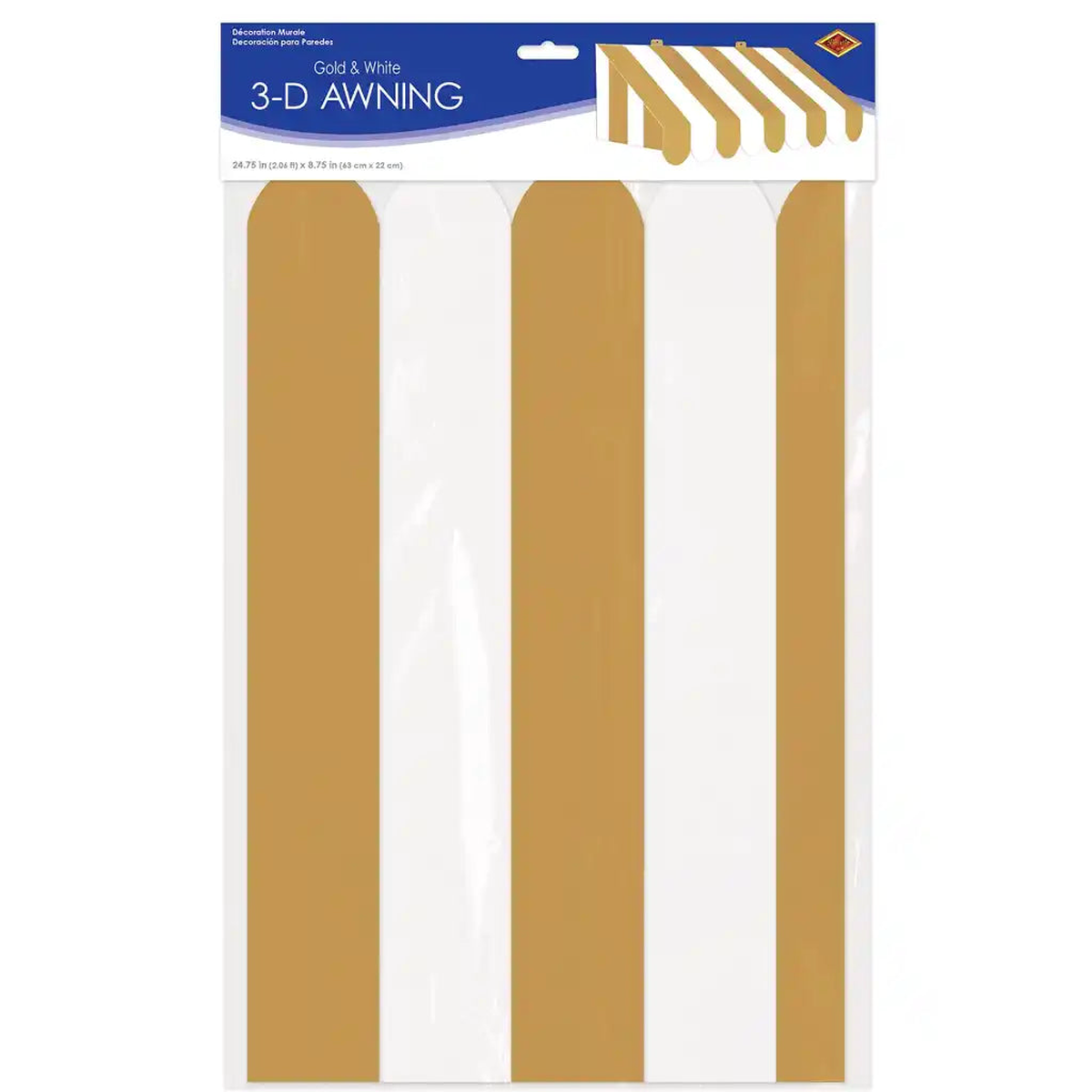 3-D Gold White Awning Wall Decoration