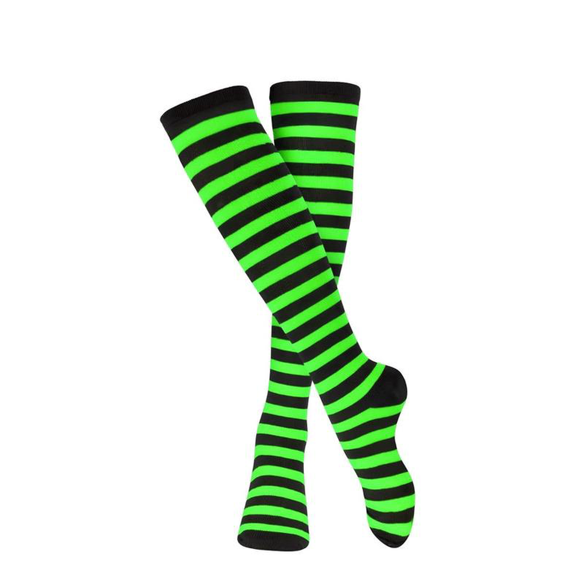 Striped Over The Knee Socks Black 038 Green 8211 Adult