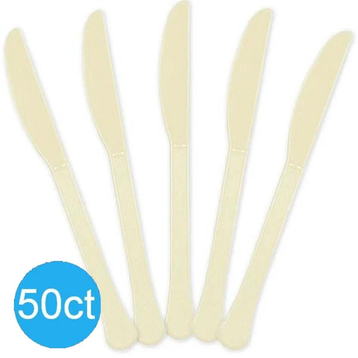 Vanilla Creme Heavy Duty Plastic Knives | 50ct