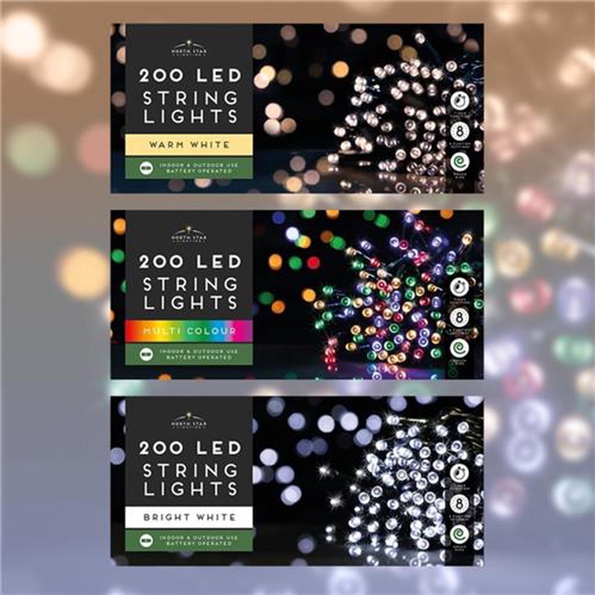 North Star LED Indoor & Outdoor Battery Operated String Lights