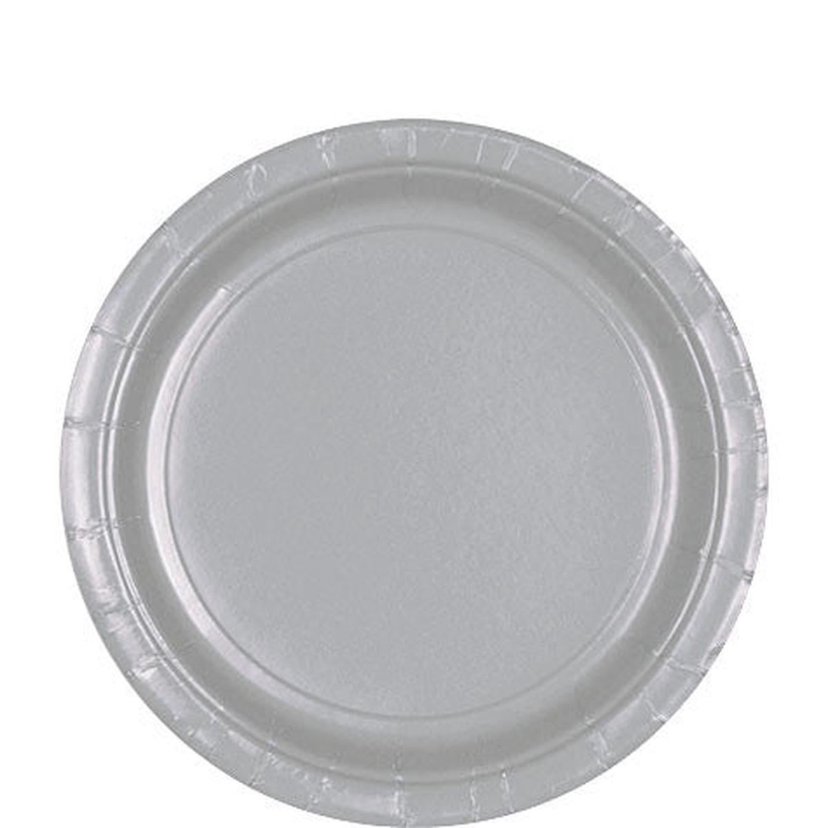 Silver Lunch Paper Plates 8.5″ | 20ct