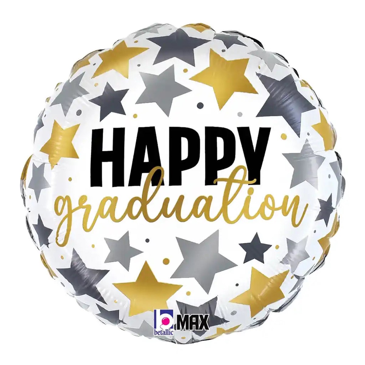 Graduation Metallic Stars Foil Balloon 18in