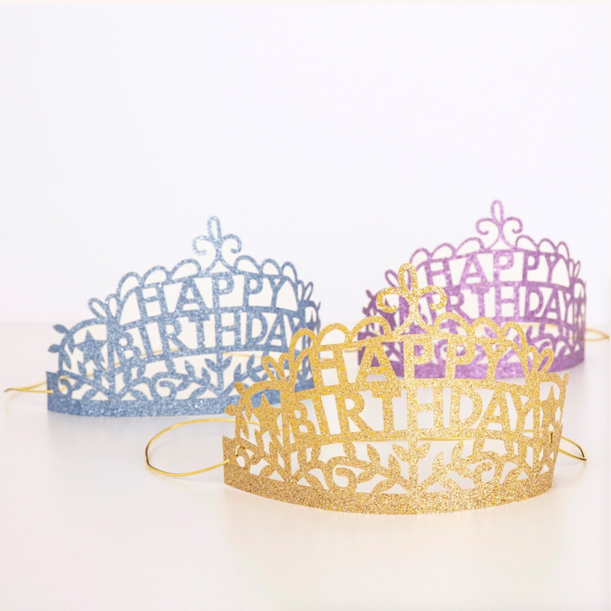 Happy Birthday Party Tiaras -set of 8 diff colors