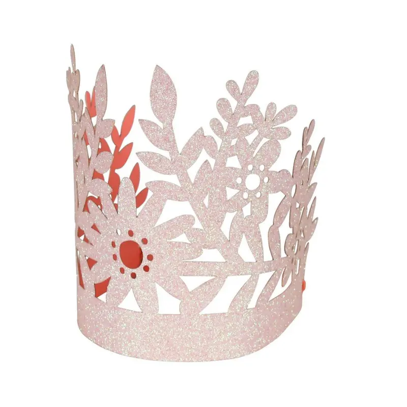 Pink Glitter Party Crowns