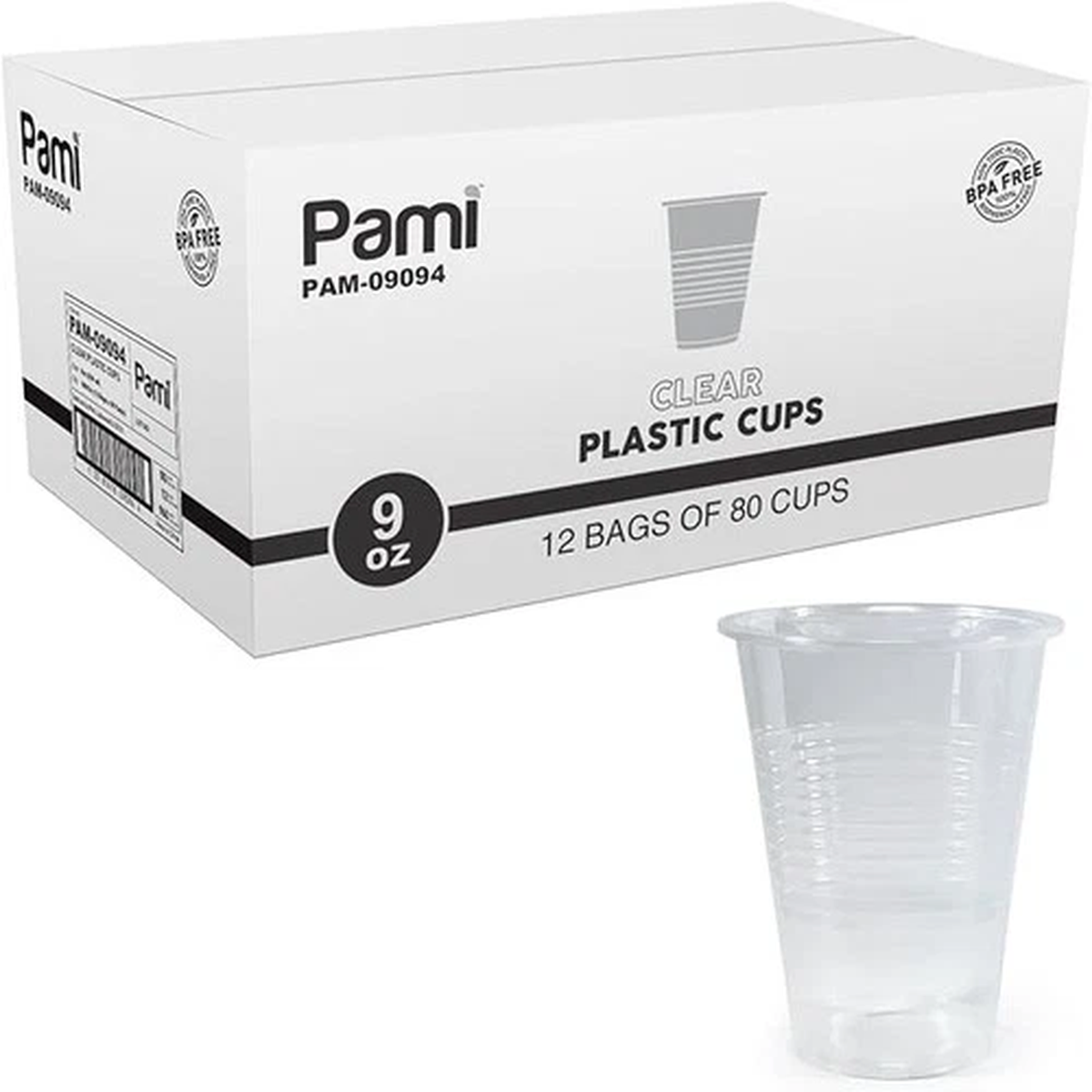 PAMI Clear Plastic Cups 5oz 7oz 9oz Disposable Party Drink Cups Bulk | 2002400