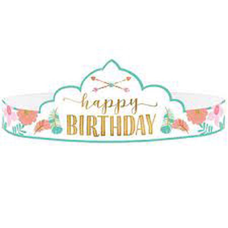 Paper Tiaras – Boho 1st Birthday (8ct) – Amscan