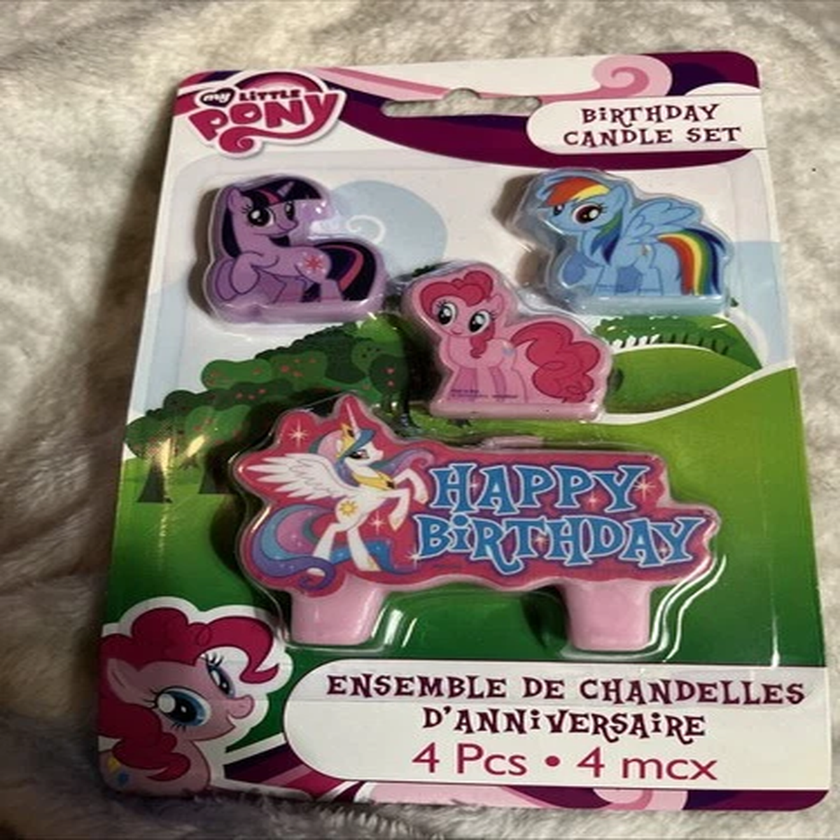NEW My Little Pony Birthday Candle Set Hasbro Bday Party Pink Purple Blue 4-pack