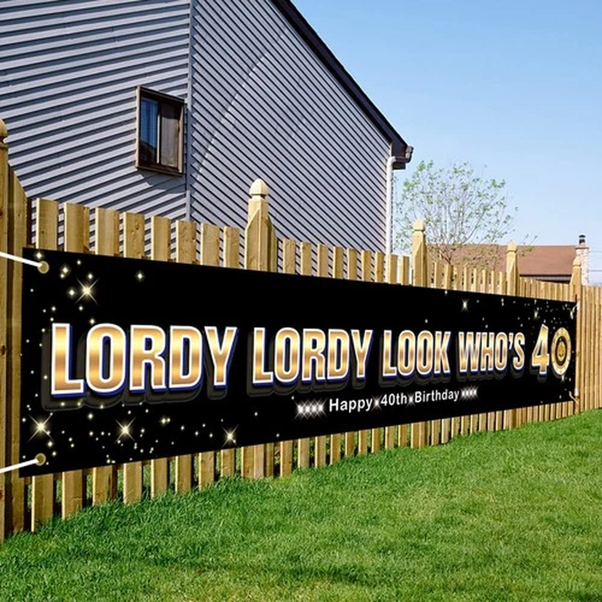 Lordy Lordy Look Who’s 40 Decorations, Large Funny Forty Birthday Banner for Men