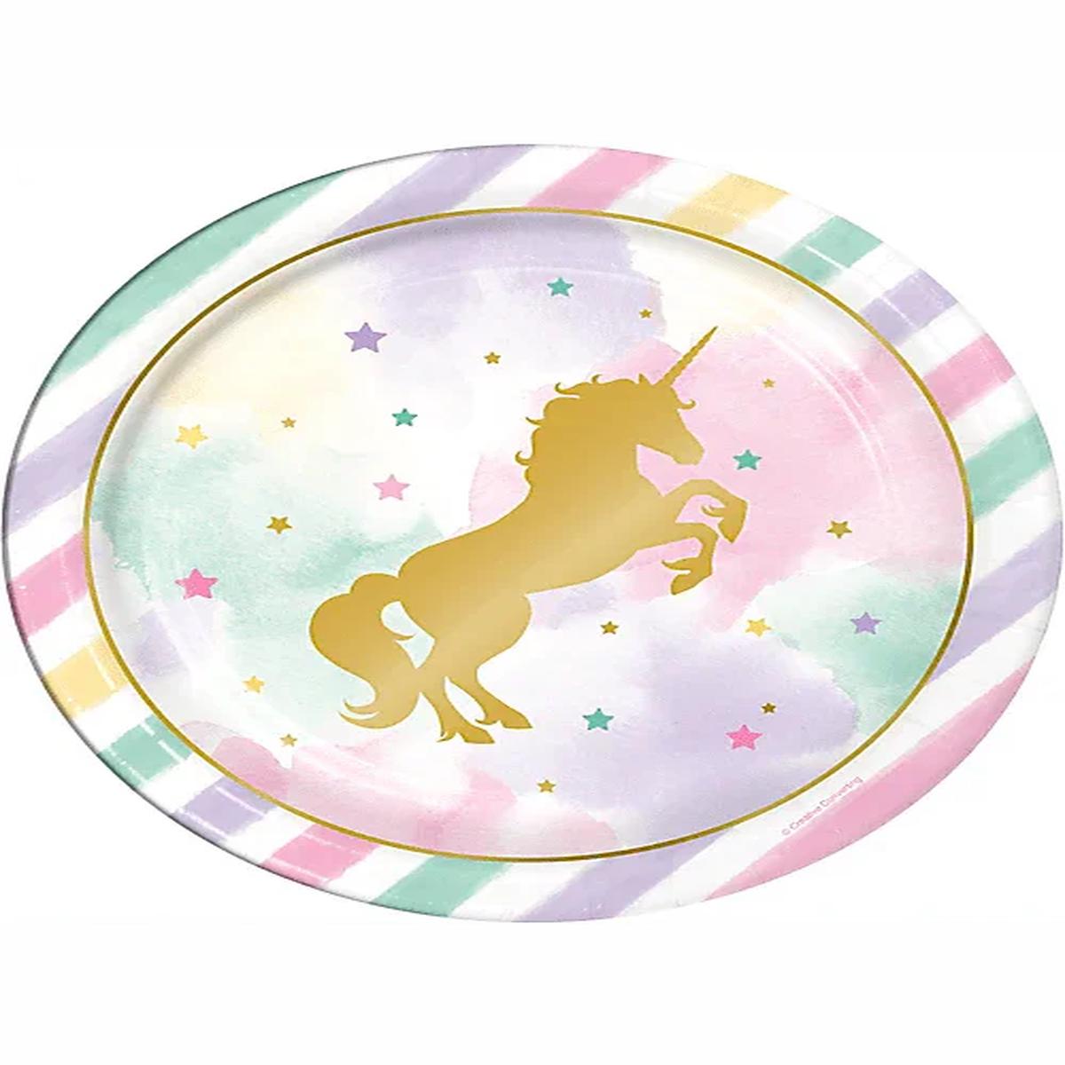 Sparkle Unicorn Lunch Paper Plates 9″ | 8ct