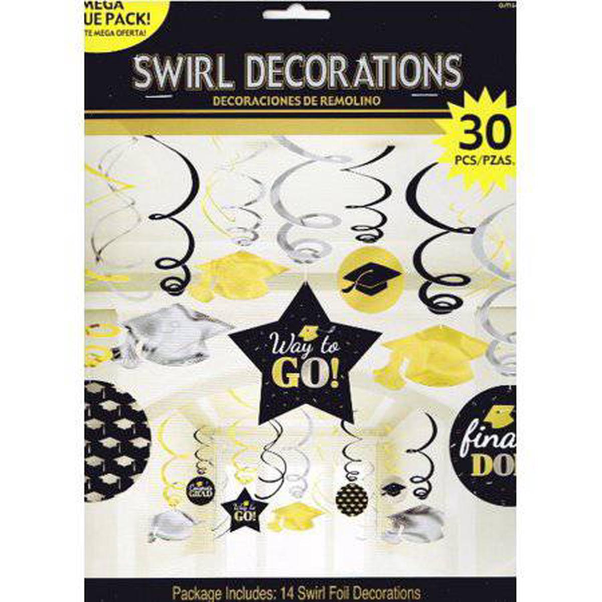 Swirl Decorations – Graduation (30ct) – Amscan
