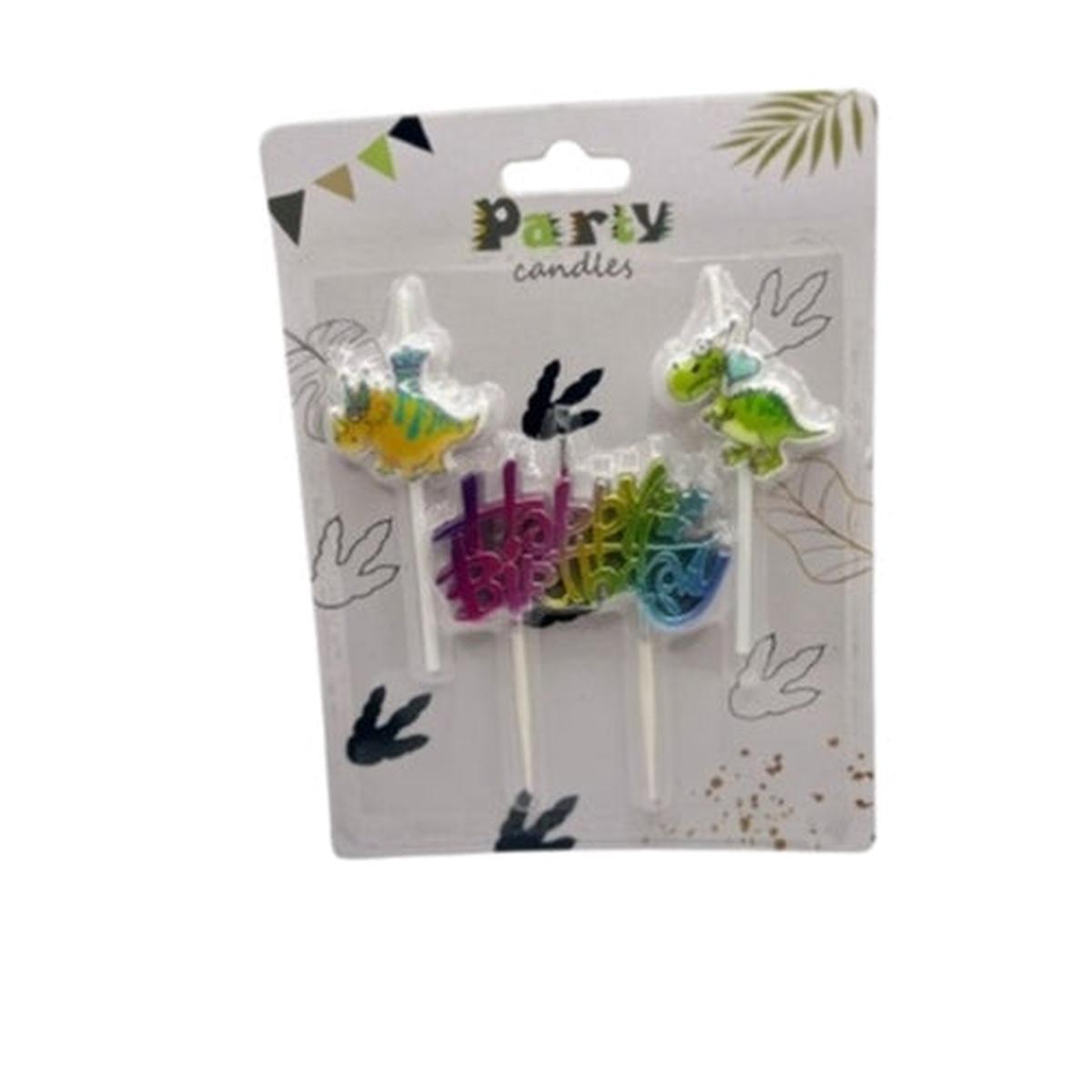 Glitter Dinosaur Birthday Candles