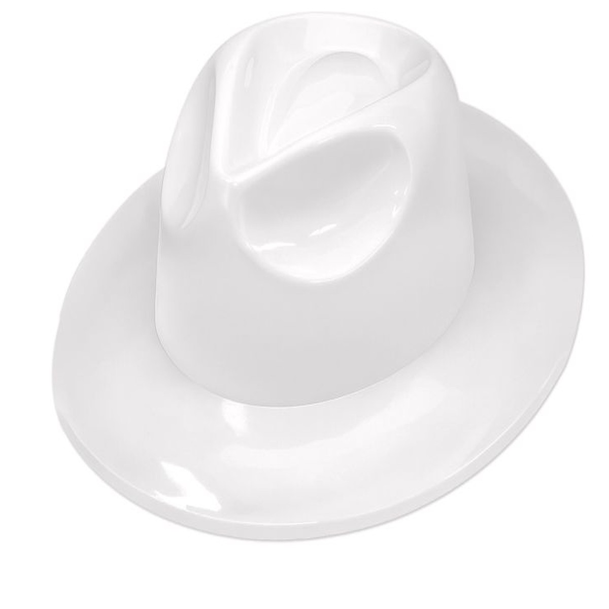 Plastic Fedora – White | 1ct