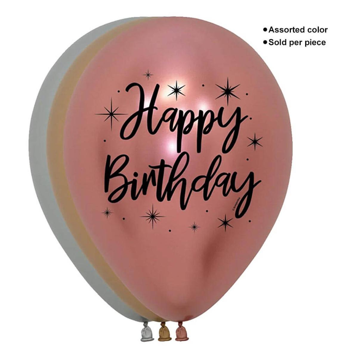 Happy Birthday Reflex Deluxe Latex Balloon 11in