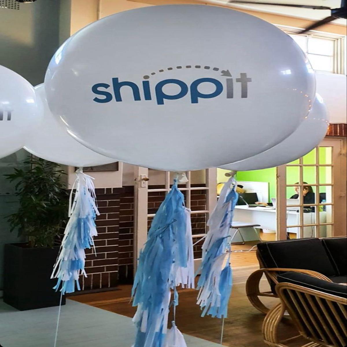 Balloon White 36-inches with Customize Sticker and Tassels – Corporate Event, Grand Opening, Compan