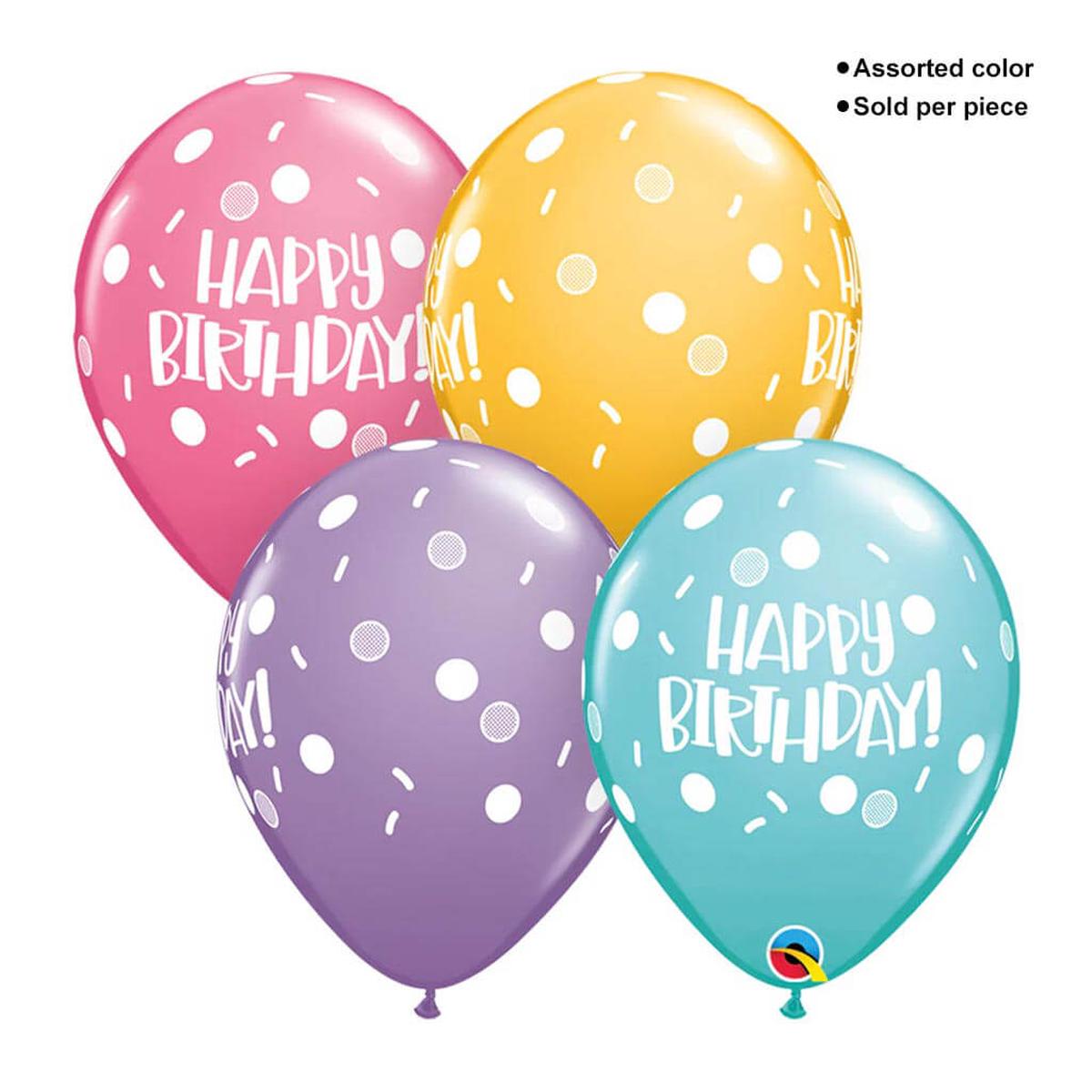Birthday Dots Sprinkles Latex Balloon 11in