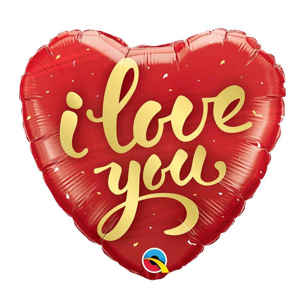 I Love You Gold Script Foil Balloon 18in